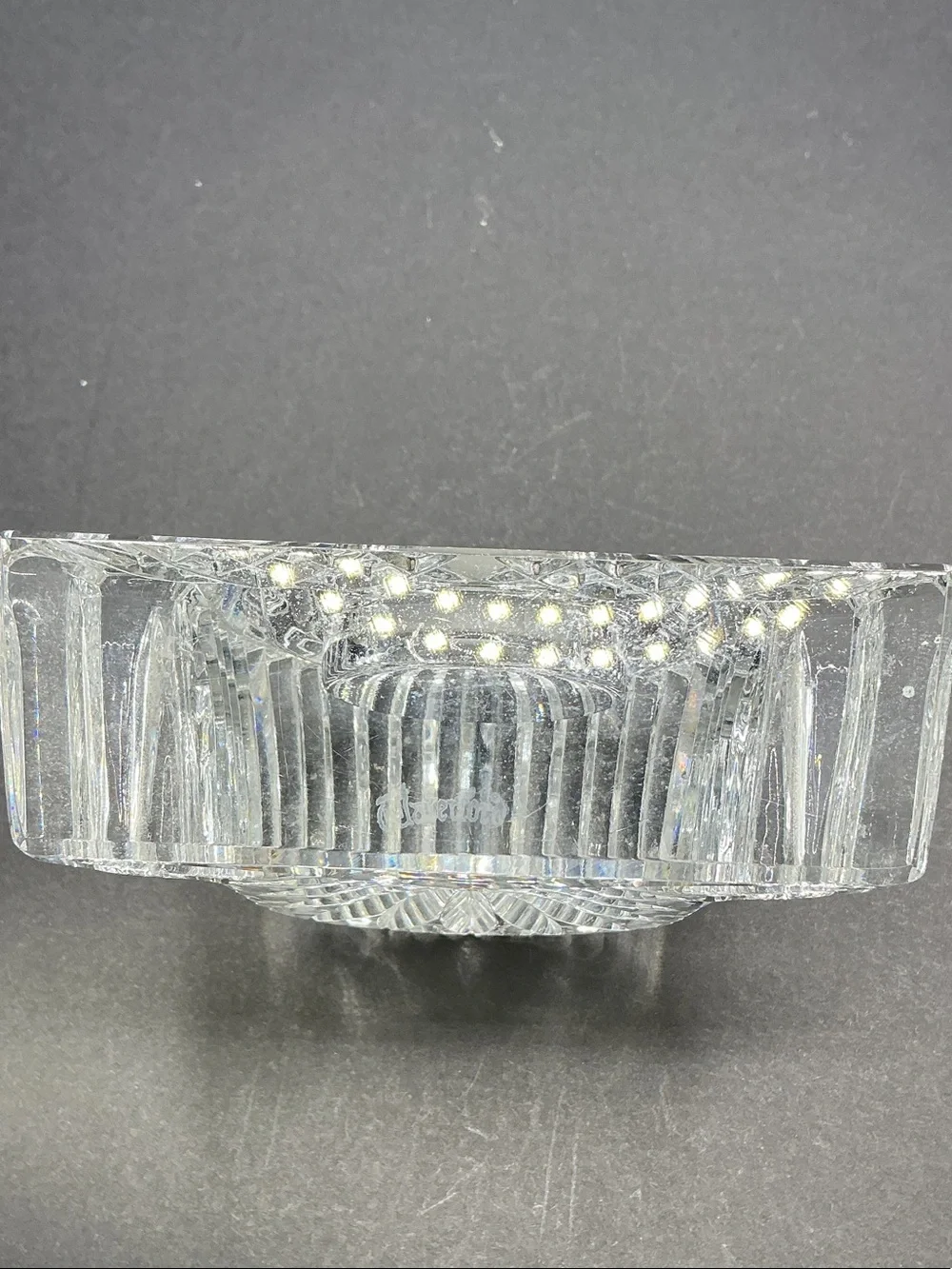 Waterford Clear Crystal Mantel Clock with Gold-Tone Bezel